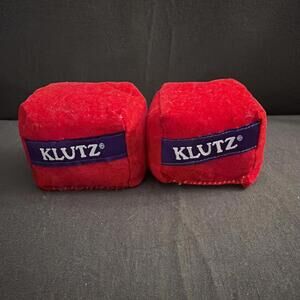 Vintage 2 Klutz Cloth Hacky Sack Footbag Crushed Walnut Shell Stuffing Velvet P